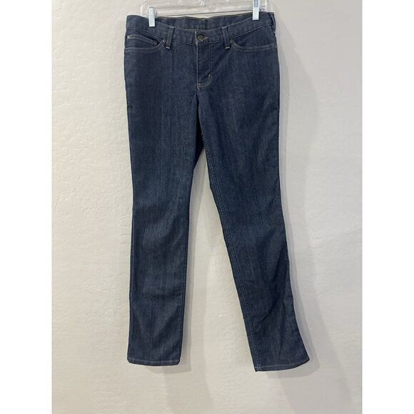 Carhartt 393-83 Relaxed Fit Women's Work Jean Size 6 Tall Dark Wash Work Wear - Picture 1 of 8